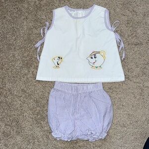 Baby girls Ms. Potts and Chip outfit